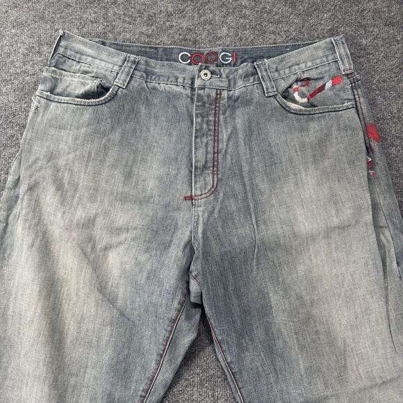 Vintages Y2K COOGI Big Embroidered Denim Jeans Baggy Hip Hop Wash Denim Sz 38x34 - Picture 4 of 9